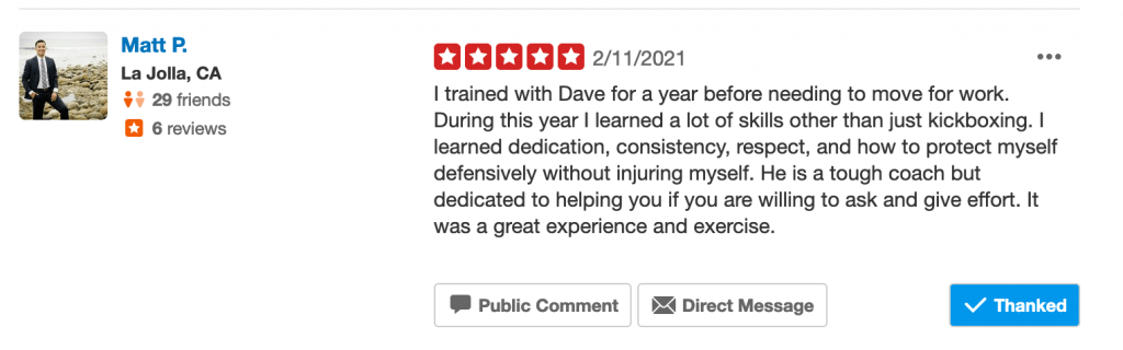 Yelp review from former American Boxing member Matt P.